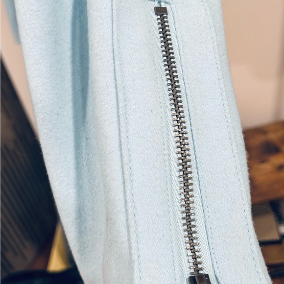 Banana Republic baby blue wool moto-style coat w/ zipper detail XL - Picture 12 of 12